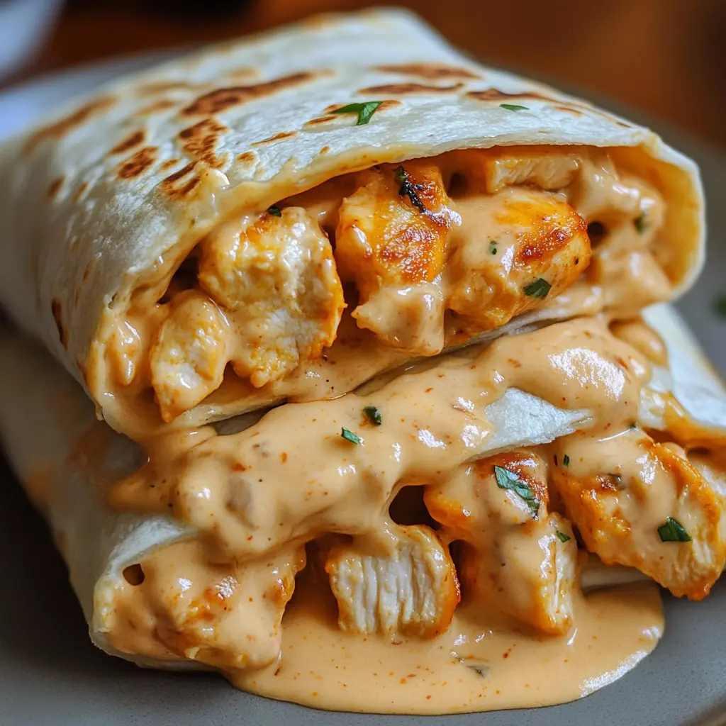 Cheesy Garlic Chicken Wraps