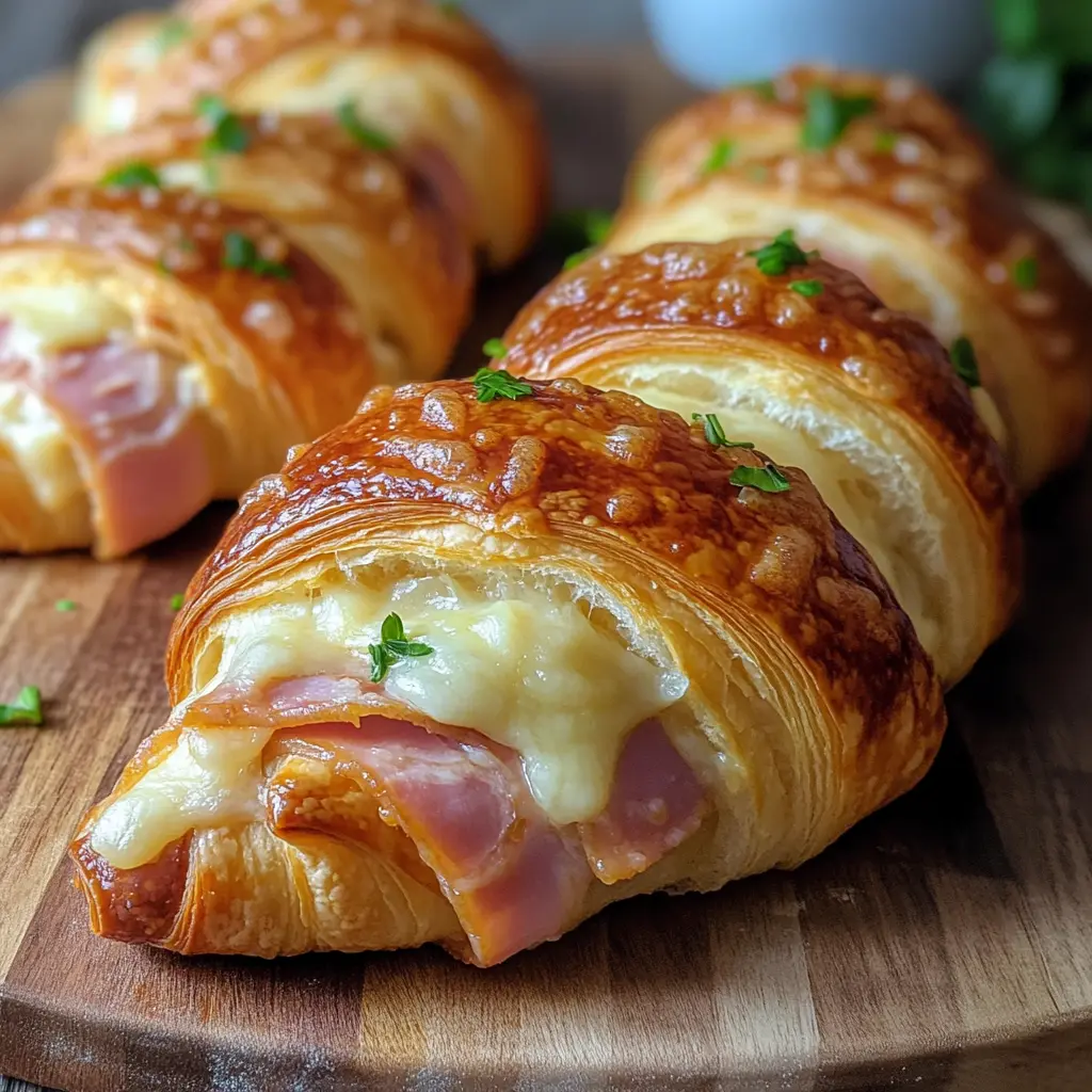 Baked Ham and Cheese Croissants